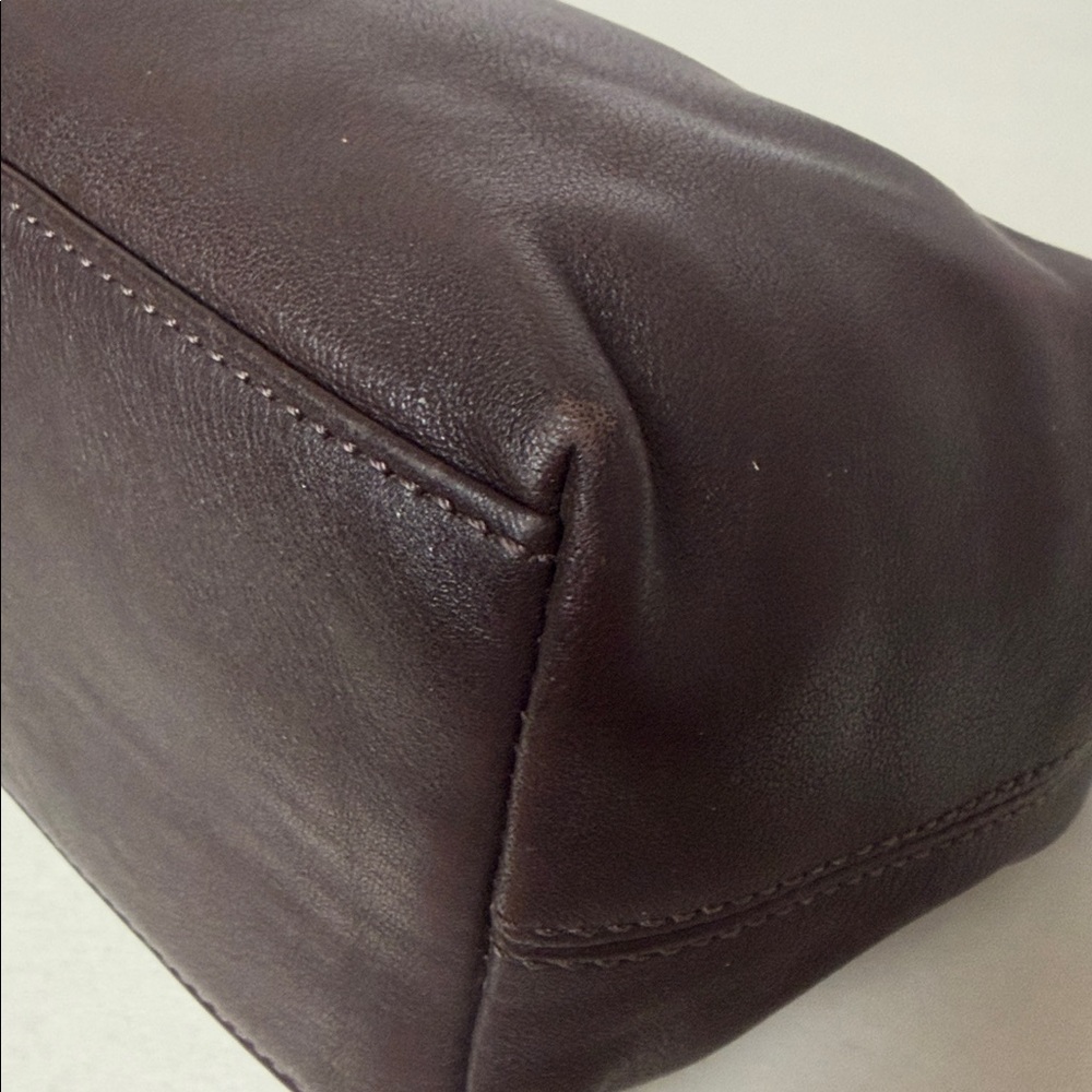 Coach Mini Leather Pouchet Bag Brown Y2K - Picture 11 of 12